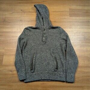 John Varvatos Pullover Hoodie Sweater Womens Large Gray Wool Cashmere Blend